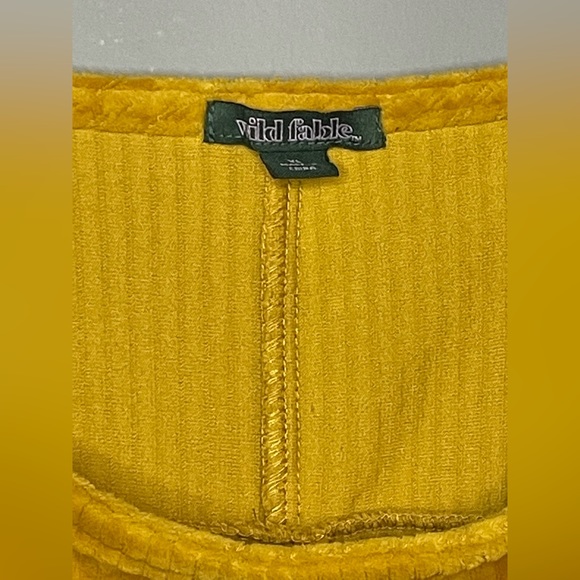 Wild Fable Crushed Velvet Mini Dress - Mustard Yellow - Large - Picture 3 of 4